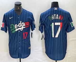 Men's Los Angeles Dodgers #17 Shohei Ohtani Number Mexico Blue Pinstripe Cool Base Stitched Jersey,We sell and wholesale Men's Los Angeles Dodgers #17 Shohei Ohtani Number Mexico Blue Pinstripe Cool Base Stitched Jersey on line form chian!